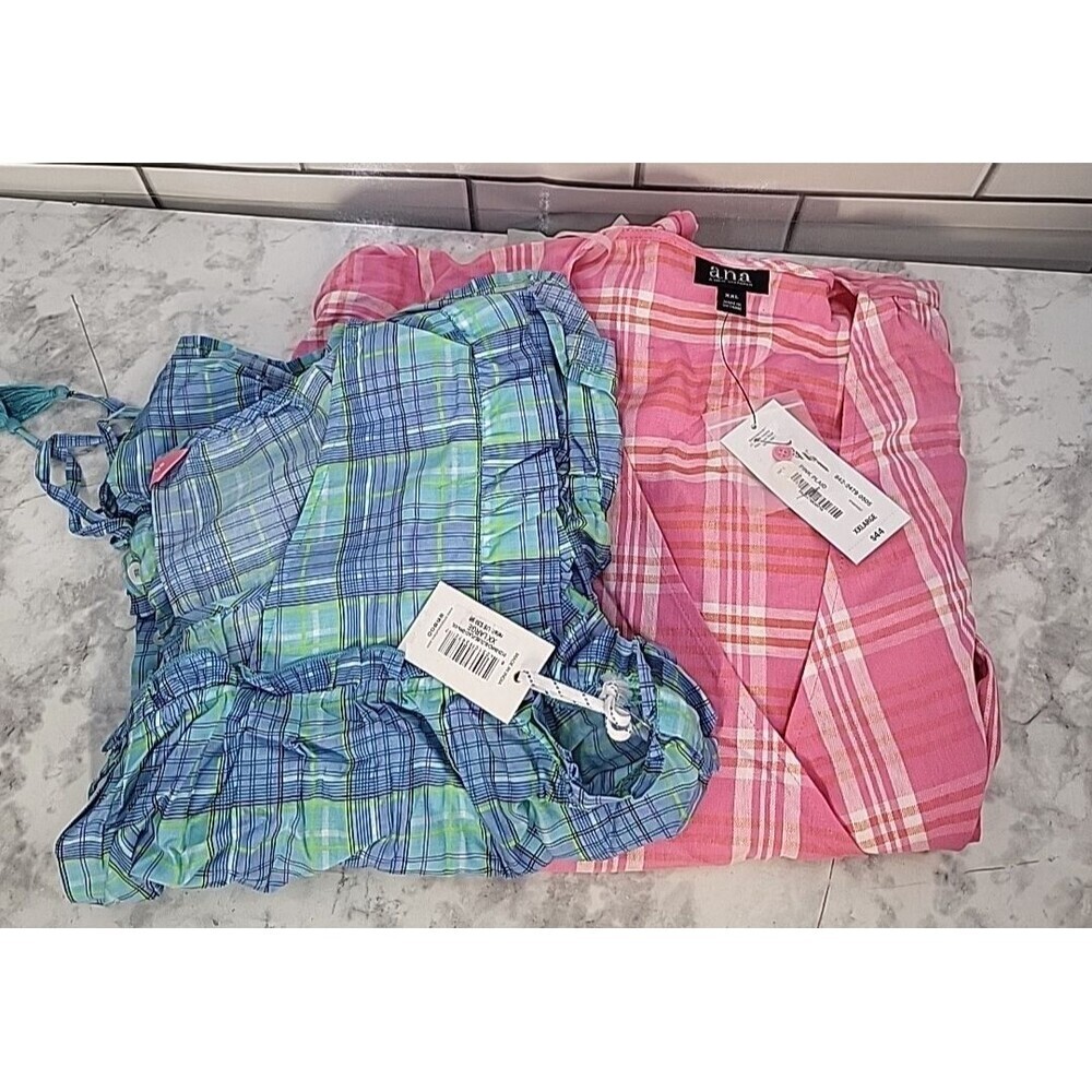 A.N.A & Simply Southern Womens 2XL Pink Wrap Tops Blouses Shirts Cottage Core
